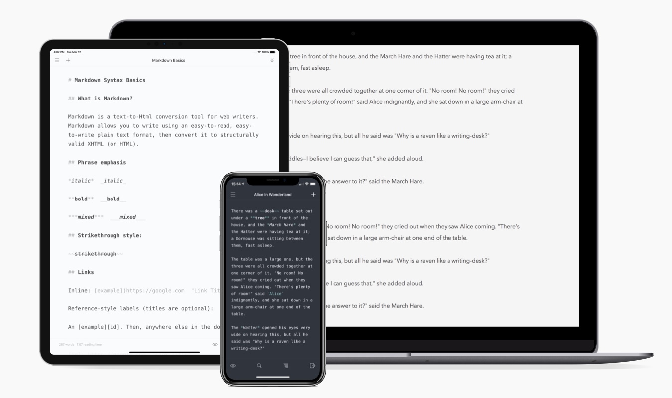 iWriter Pro for Mac, iPad and iPhone