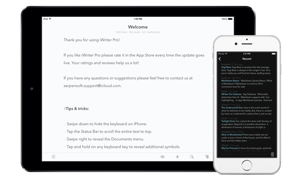 iWriter Pro for iOS